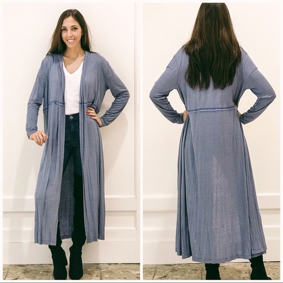 🆕🌸 Slate Blue Duster Cardigan Sweater - Picture 2 of 2